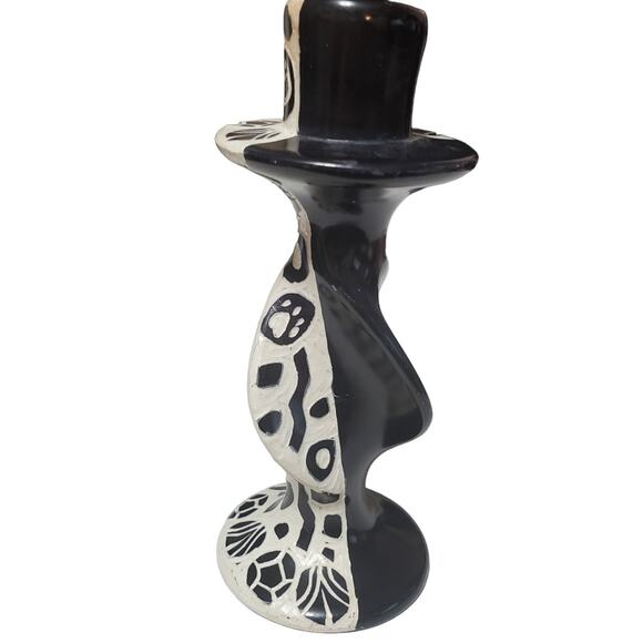 Earthbound Trading Co Ceramic Swirl Candlestick Elephant Lion Paw Made In Kenya - Picture 4 of 10